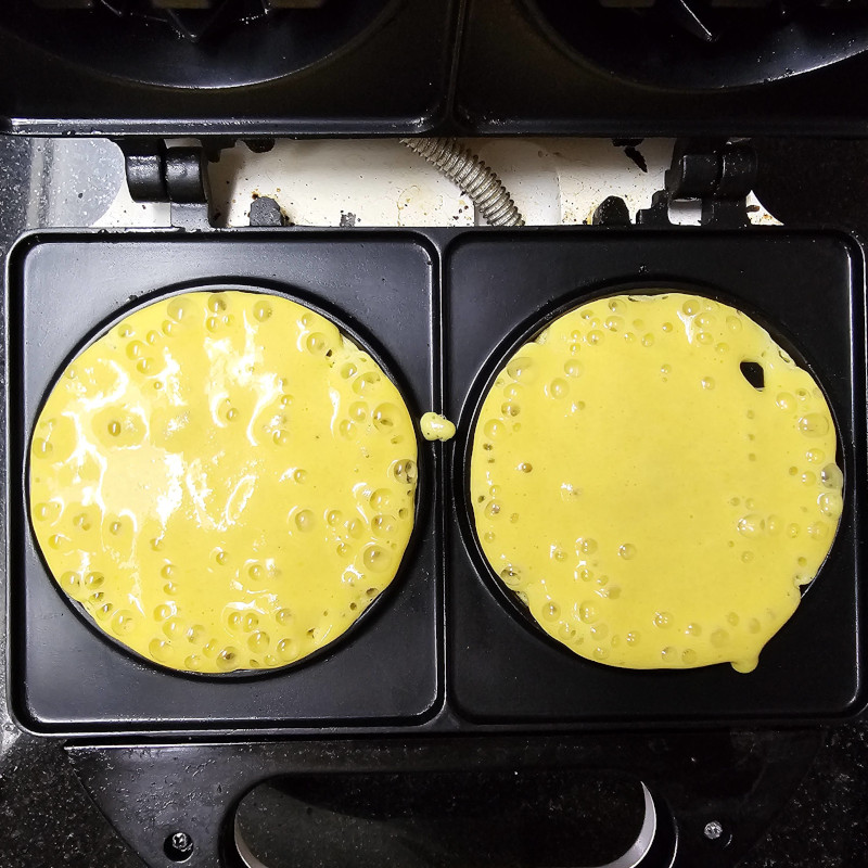 Batter in Waffle Maker